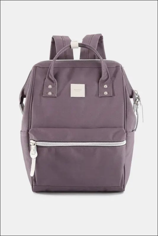 Himawari Water Resistant Canvas Backpack Bag with Side Pockets - Purple / One Size