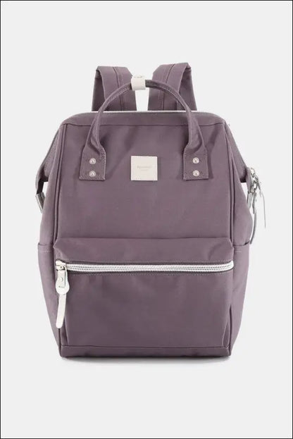 Himawari Water Resistant Canvas Backpack Bag with Side Pockets - Purple / One Size
