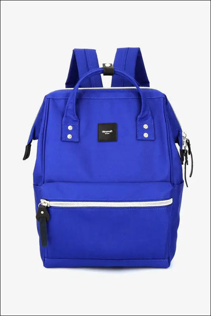 Himawari Water Resistant Canvas Backpack Bag with Side Pockets - Royal Blue / One Size