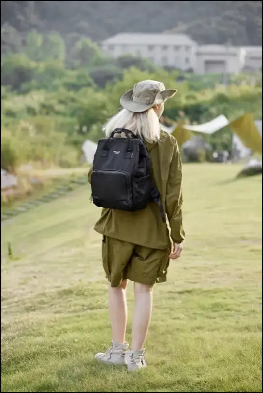 Himawari Waterproof and Anti-Theft Nylon Backpack Bag - Black / One Size