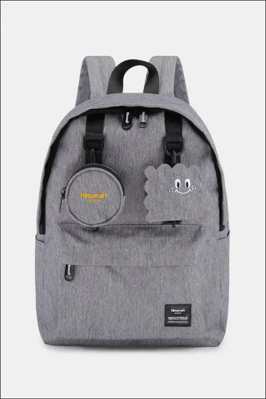 Himawari Waterproof Canvas Backpack Bag with Removable Coin Purse - Gray / One Size - Contrast Water