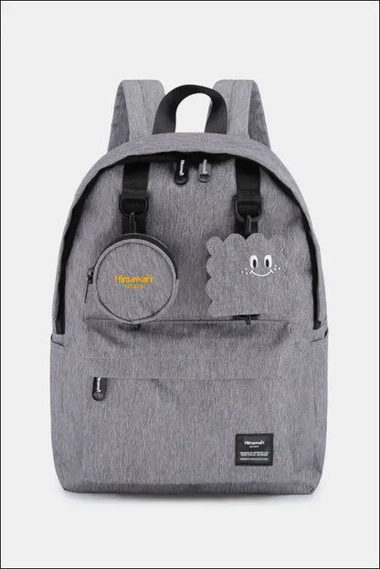 Himawari Waterproof Canvas Backpack Bag with Removable Coin Purse - Gray / One Size - Contrast Water
