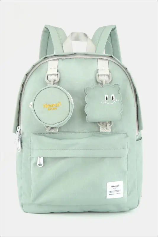 Himawari Waterproof Canvas Backpack Bag with Removable Coin Purse - Mint / One Size - Contrast Water