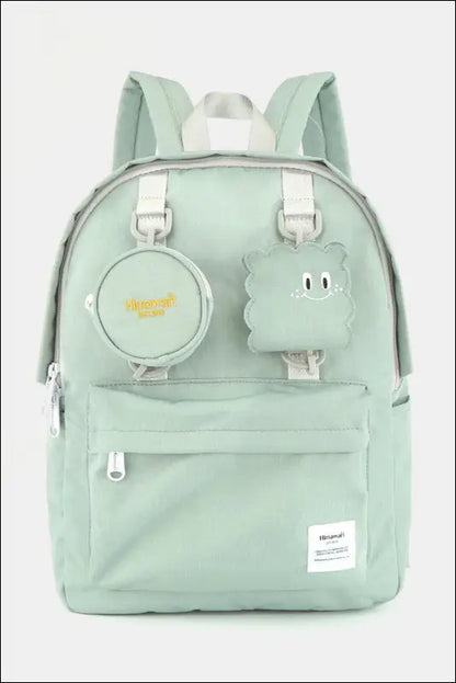 Himawari Waterproof Canvas Backpack Bag with Removable Coin Purse - Mint / One Size - Contrast Water