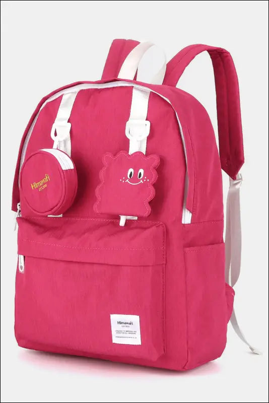 Himawari Waterproof Canvas Backpack Bag with Removable Coin Purse - Contrast Water and Scratch-Resistant Nylon