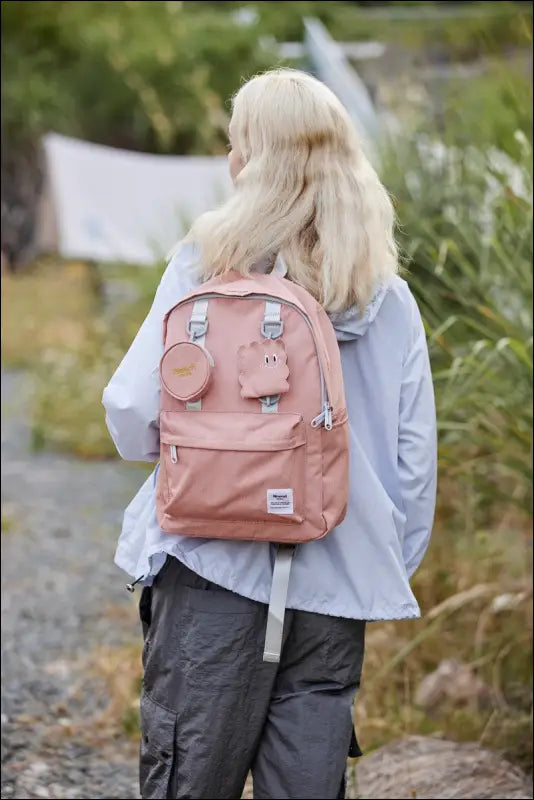 Himawari Waterproof Canvas Backpack Bag with Removable Coin Purse - Contrast Water and Scratch-Resistant Nylon