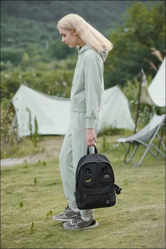 Himawari Waterproof Canvas Backpack Bag with Removable Coin Purse - Contrast Water and Scratch-Resistant Nylon
