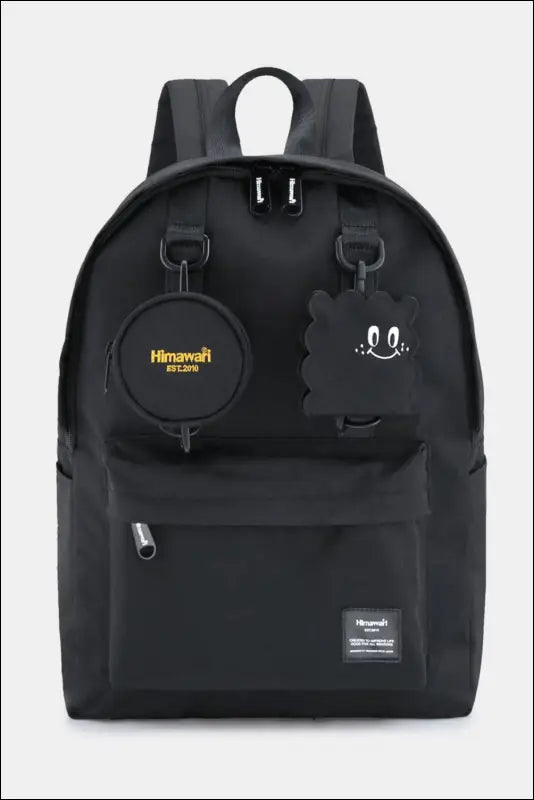 Himawari Waterproof Canvas Backpack Bag with Removable Coin Purse - Black / One Size - Contrast Water