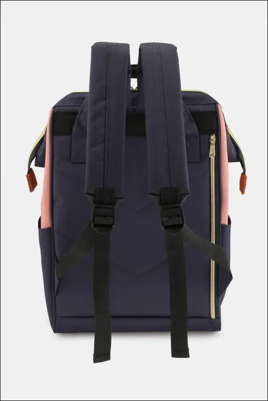 Himawari Waterproof Canvas Backpack Bag with Side Pockets - Contrast Water and Scratch-Resistant Nylon