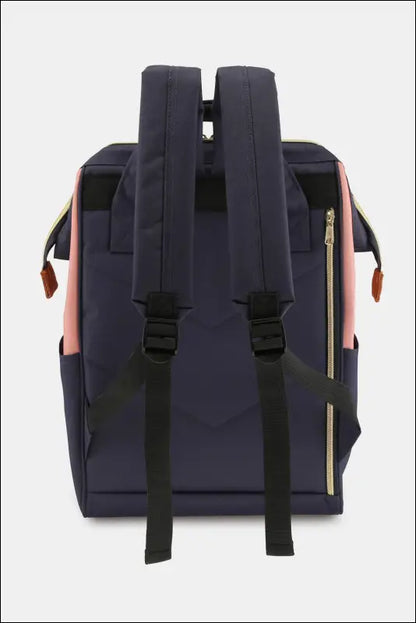 Himawari Waterproof Canvas Backpack Bag with Side Pockets - Contrast Water and Scratch-Resistant Nylon