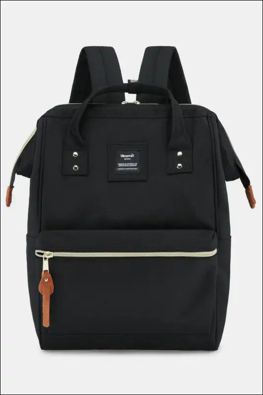 Himawari Waterproof Canvas Backpack Bag with Side Pockets - Black / One Size - Contrast Water and Scratch-Resistant