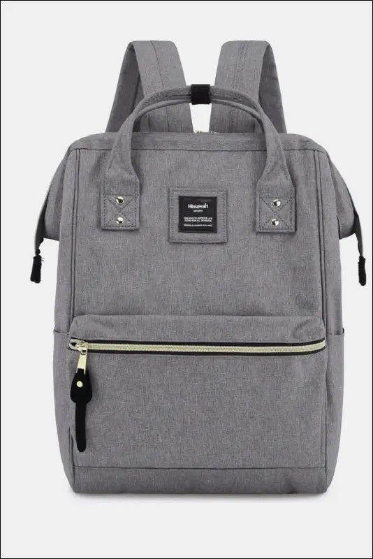 Himawari Waterproof Canvas Backpack Bag with Side Pockets - Dark Gray / One Size - Contrast Water and Scratch-Resistant