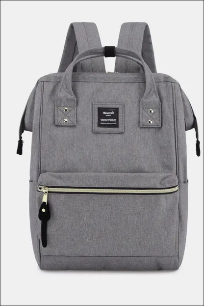 Himawari Waterproof Canvas Backpack Bag with Side Pockets - Dark Gray / One Size - Contrast Water and Scratch-Resistant
