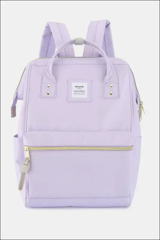 Himawari Waterproof Canvas Backpack Bag with Side Pockets - Lavender / One Size - Contrast Water and Scratch-Resistant