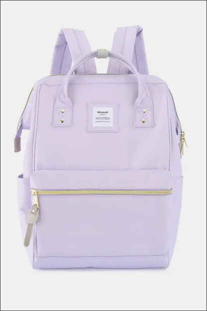 Himawari Waterproof Canvas Backpack Bag with Side Pockets - Lavender / One Size - Contrast Water and Scratch-Resistant