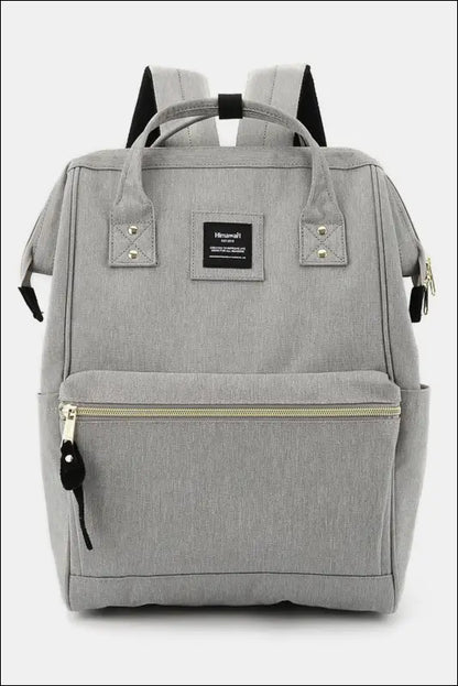 Himawari Waterproof Canvas Backpack Bag with Side Pockets - Light Gray / One Size - Contrast Water