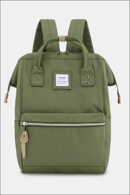 Himawari Waterproof Canvas Backpack Bag with Side Pockets - Olive / One Size - Contrast Water and Scratch-Resistant