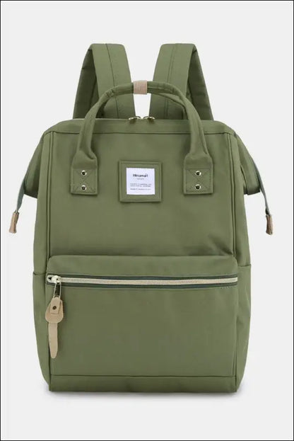 Himawari Waterproof Canvas Backpack Bag with Side Pockets - Olive / One Size - Contrast Water and Scratch-Resistant