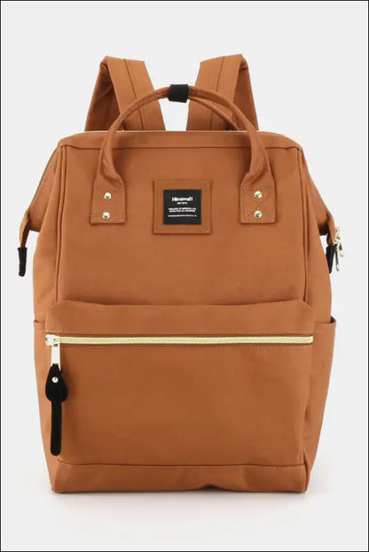 Himawari Waterproof Canvas Backpack Bag with Side Pockets - Rust / One Size - Contrast Water and Scratch-Resistant Nylon