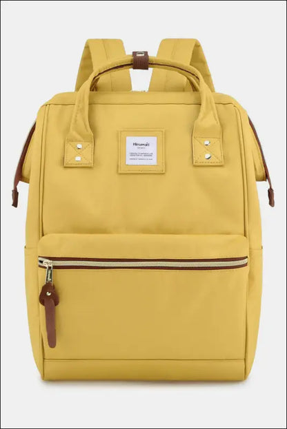 Himawari Waterproof Canvas Backpack Bag with Side Pockets - Yellow / One Size - Contrast Water and Scratch-Resistant