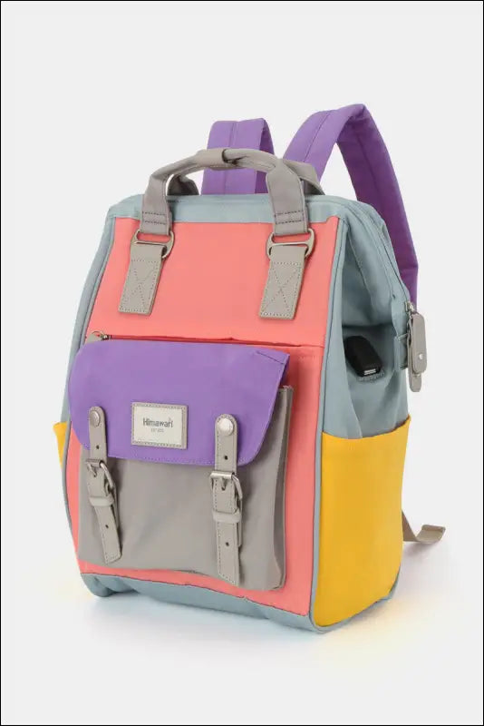 Himawari Waterproof Nylon Backpack Bag with Handles - Contrast Water and Scratch-Resistant