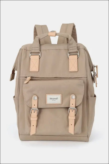 Himawari Waterproof Nylon Backpack Bag with Handles - Khaki / One Size - Contrast Water and Scratch-Resistant