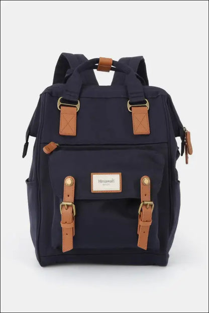 Himawari Waterproof Nylon Backpack Bag with Handles - Navy / One Size - Contrast Water and Scratch-Resistant