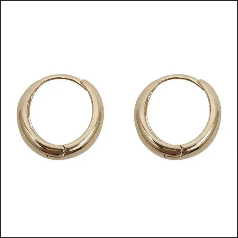 Huitan Fashion Metal Hoop Earrings for Women - Simple Versatile Jewelry Everyday Wear Statement Ear Accessories Young