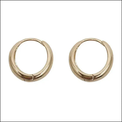 Huitan Fashion Metal Hoop Earrings for Women - Simple Versatile Jewelry Everyday Wear Statement Ear Accessories Young