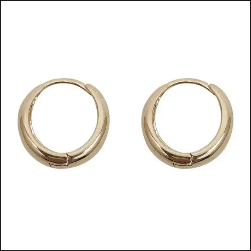Huitan Fashion Metal Hoop Earrings for Women - Simple Versatile Jewelry Everyday Wear Statement Ear Accessories Young