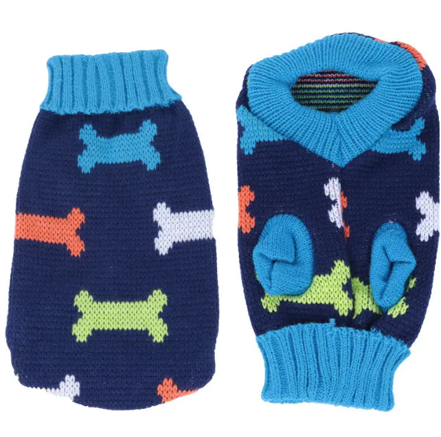 Multi Color Knitting Cat Sweater Lapel Casual