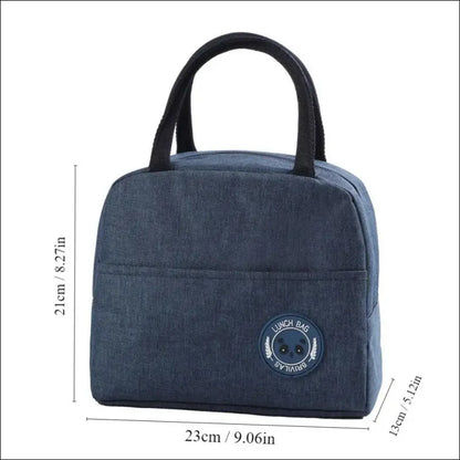 ’Insulated Lunch Bag – Durable Bento Meal Pack with Aluminum Foil Lining for Hot & Cold Food Storage!’ - blue - bag