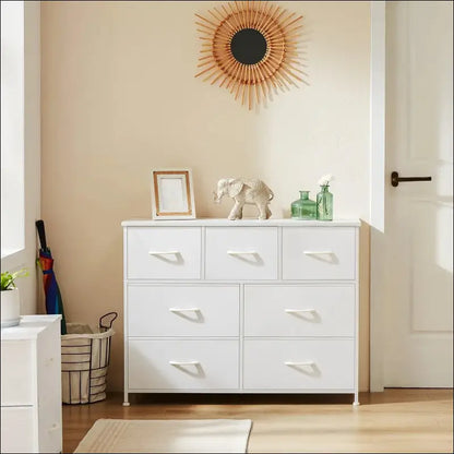JHK Bedroom Dresser with 7 Fabric Drawers - Organizer Storage Chest for Clothes Living Room Display Cabinet Closet