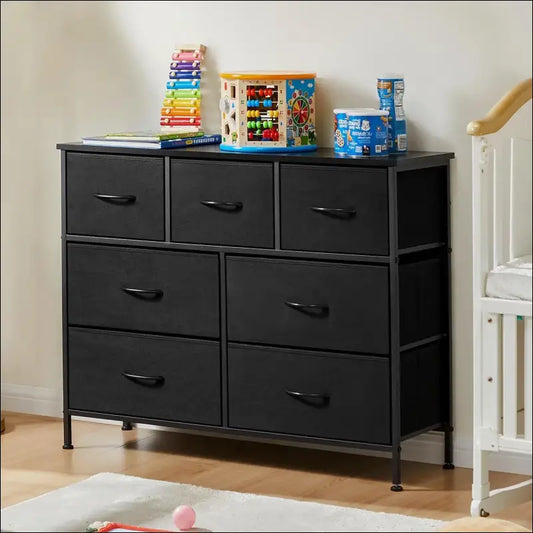 JHK Bedroom Dresser with 7 Fabric Drawers - Organizer Storage Chest for Clothes Living Room Display Cabinet Closet