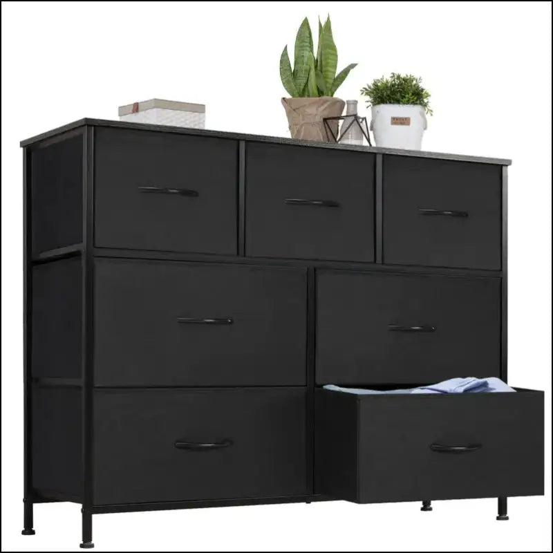 JHK Bedroom Dresser with 7 Fabric Drawers - Organizer Storage Chest for Clothes Living Room Display Cabinet Closet