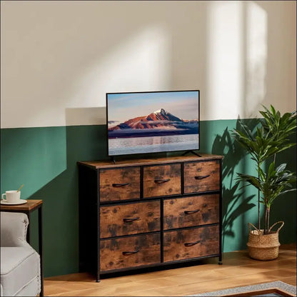 JHK Bedroom Dresser with 7 Fabric Drawers - Organizer Storage Chest for Clothes Living Room Display Cabinet Closet