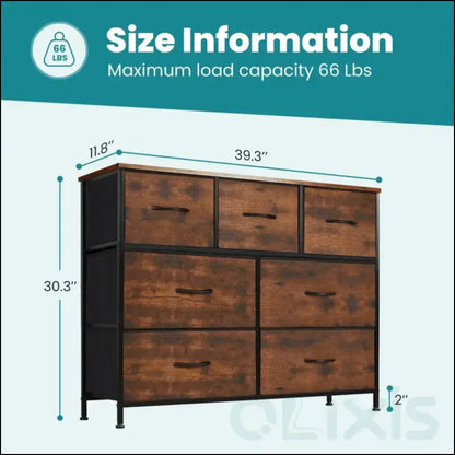 JHK Bedroom Dresser with 7 Fabric Drawers - Organizer Storage Chest for Clothes Living Room Display Cabinet Closet