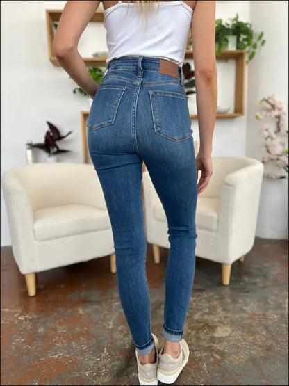 Judy Blue Full Size Cuffed Hem Skinny Jeans