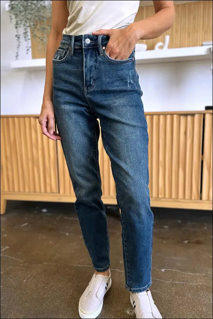 Judy Blue Full Size Tummy Control High Waist Slim Jeans