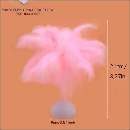 LED Feather Table Lamp - Romantic Decorative Light for Bedroom Dining & Birthday Decor (Battery Not Included)