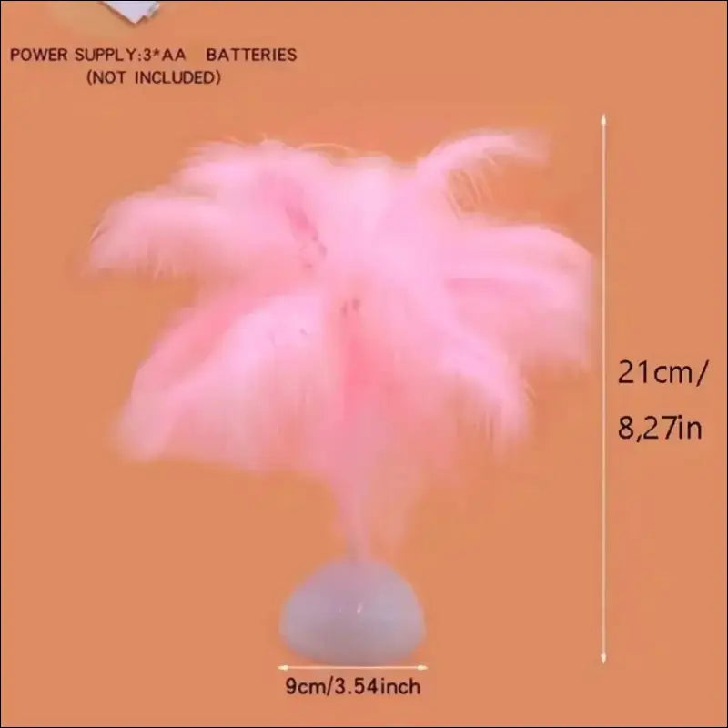 LED Feather Table Lamp - Romantic Decorative Light for Bedroom Dining & Birthday Decor (Battery Not Included)