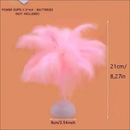 LED Feather Table Lamp - Romantic Decorative Light for Bedroom Dining & Birthday Decor (Battery Not Included)