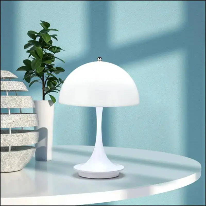 LED Mushroom Table Lamp - Portable USB Charging Dimmable Flower Bud for Bedroom & Bedside - mushroom small table lamp