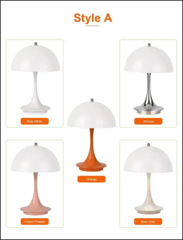 LED Mushroom Table Lamp - Portable USB Charging Dimmable Flower Bud for Bedroom & Bedside - mushroom small table lamp