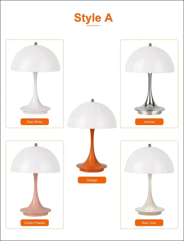 LED Mushroom Table Lamp - Portable USB Charging Dimmable Flower Bud for Bedroom & Bedside - mushroom small table lamp