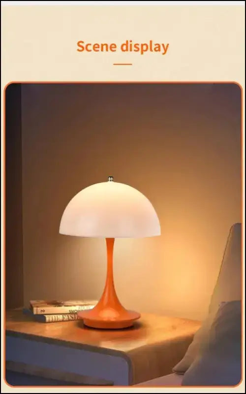 LED Mushroom Table Lamp - Portable USB Charging Dimmable Flower Bud for Bedroom & Bedside - mushroom small table lamp