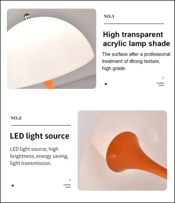 LED Mushroom Table Lamp - Portable USB Charging Dimmable Flower Bud for Bedroom & Bedside - mushroom small table lamp