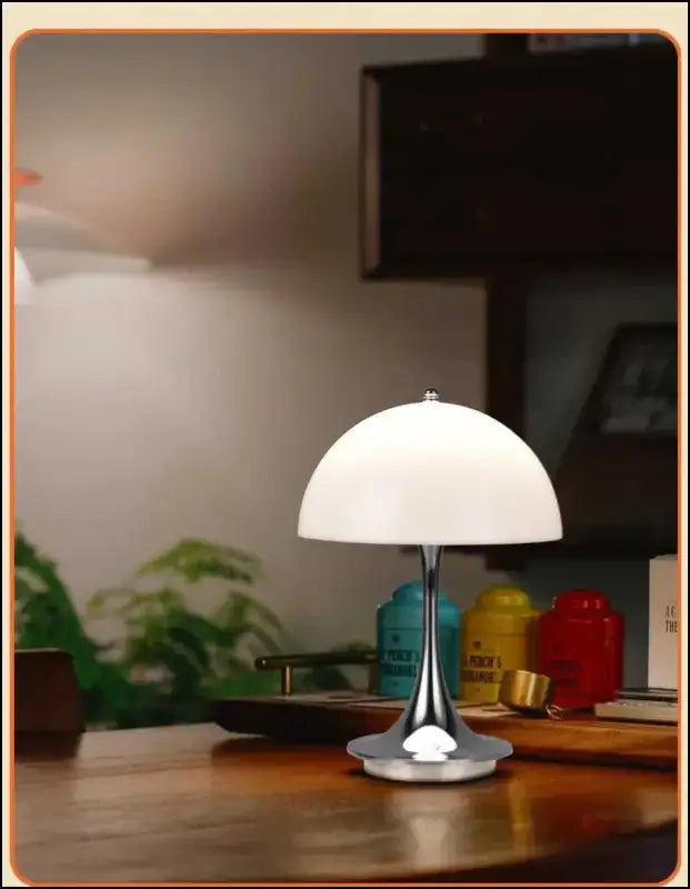 LED Mushroom Table Lamp - Portable USB Charging Dimmable Flower Bud for Bedroom & Bedside - mushroom small table lamp