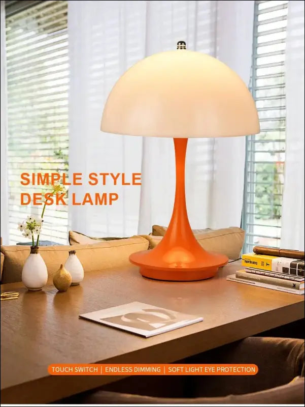LED Mushroom Table Lamp - Portable USB Charging Dimmable Flower Bud for Bedroom & Bedside - mushroom small table lamp