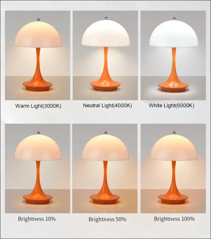 LED Mushroom Table Lamp - Portable USB Charging Dimmable Flower Bud for Bedroom & Bedside - mushroom small table lamp